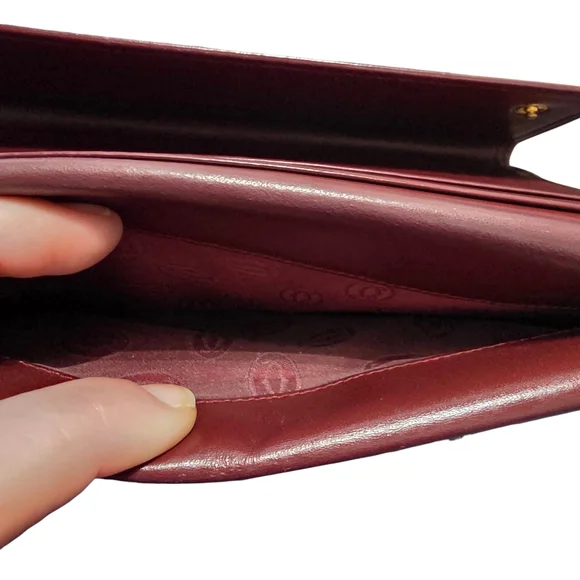 Cartier Vintage Kisslock Leather Wallet Must de Cartier Burgundy - Picture 10 of 14